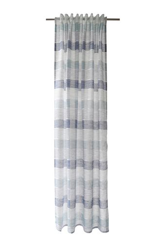 Loop Curtain semi-transparent striped blue 5396-04