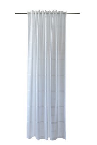 Schlaufenschal halbtransparent 2,45 x 1,40 Querstreifen weiß 5415-08