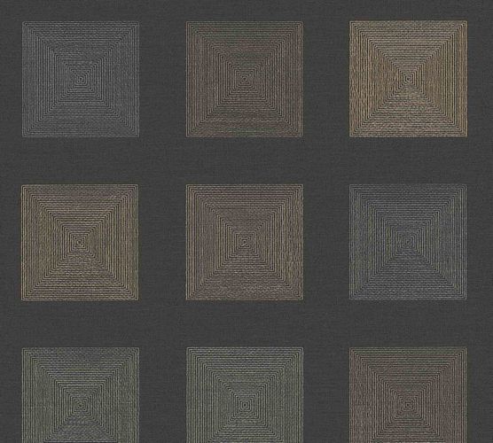 Vinyl Wallpaper Tiles Graphic black bronze 37172-4