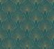 Wallpaper non-woven retro turquoise gold 37427-5 2