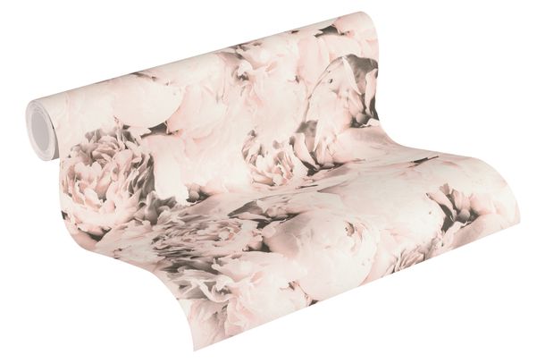 Non-woven Wallpaper 37398-2 roseblossoms pink white 