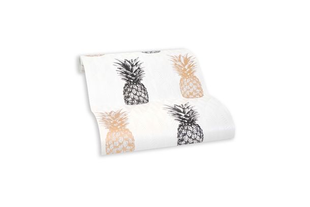 Wallpaper self-adhesive white pineapple pattern 368271