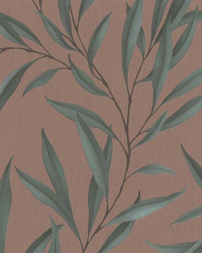 Non-woven wallpaper floral leaves red-brown green Marburg