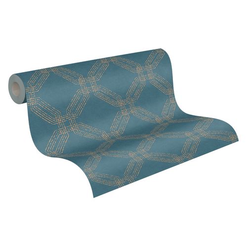 Wallpaper non-woven blue braided optics 37477-3 | 374773