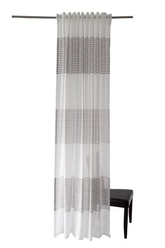 Homing Loop Curtain Melvin Stripes grey semi-transparent