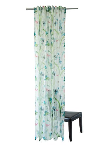 Homing Loop Curtain Floral colourful semi-transparent