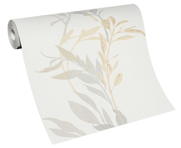 Tapete Vlies 10138-31 Zweige floral weiß grau beige