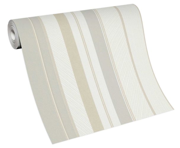 Tapete Vlies 10139-31 Streifen weiss grau beige