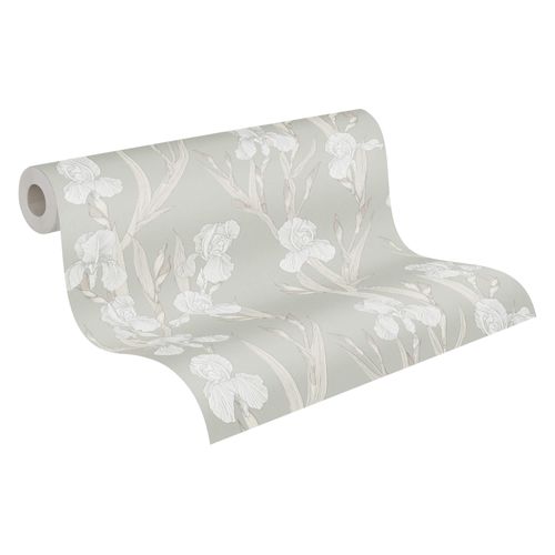 Wallpaper non-woven 37526-4 floral greige white