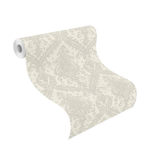 Tapete Vlies Rasch Ornamente creme-weiss Metallic 420517