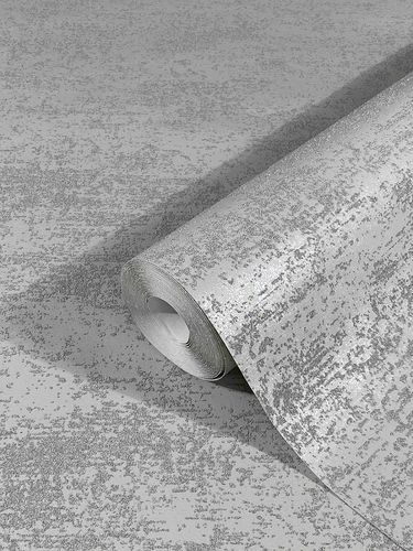 Wallpaper non-woven sand grain plain gray gloss 32508