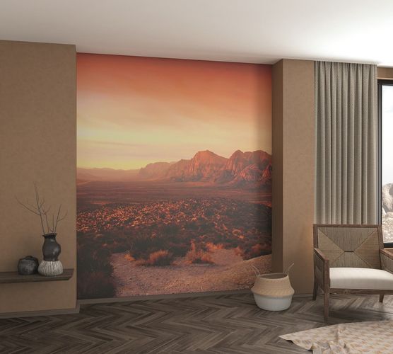 Wall mural digital print desert mountains orange red 32548