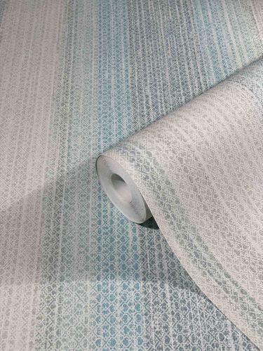 Wallpaper non-woven ethno striped blue green Marburg 32654