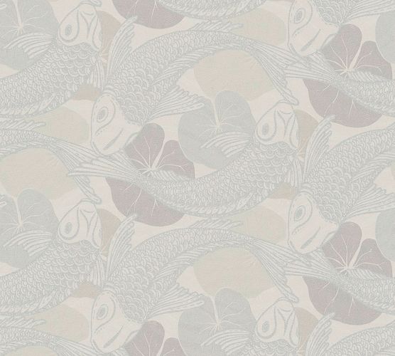 Non-Woven Wallpaper Koi beige grey Metallic 37859-6