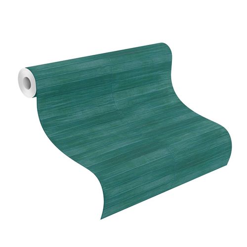 Non-Woven Wallpaper Rasch Leather green gloss 418408