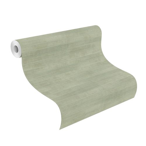 Non-Woven Wallpaper Rasch Leather green gloss 418484