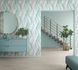 Wallpaper non-woven wave design blue green white Shades 4