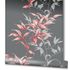 Wallpaper non-woven floral bushes anthracite Novamur 82224 1