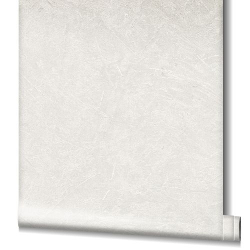 Wallpaper non-woven concrete optics texture metallic white