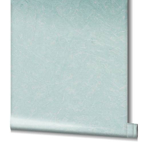 Wallpaper non-woven concrete look metallic mint 32817