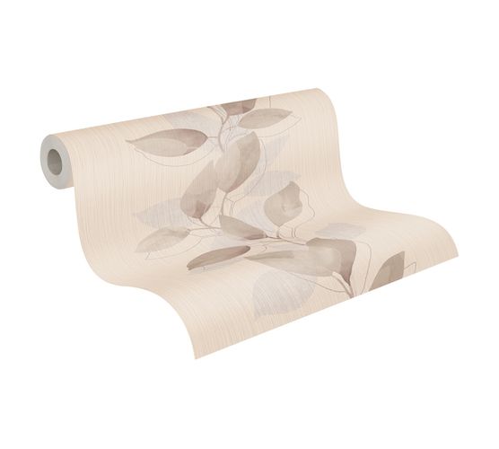 Tapete Vlies Ranke Blätter braun beige grau Glanz 37815-2