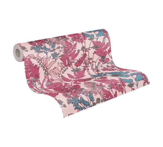 Tapete Vlies Floral Blumen rosa pink blau 37751-8