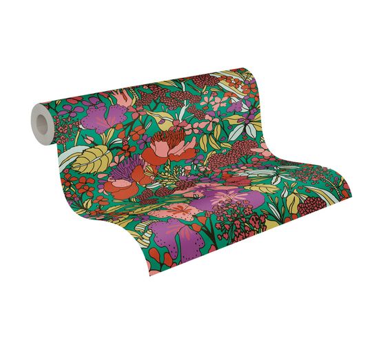 Tapete Vlies Floral Blüten grün bunt 37756-1