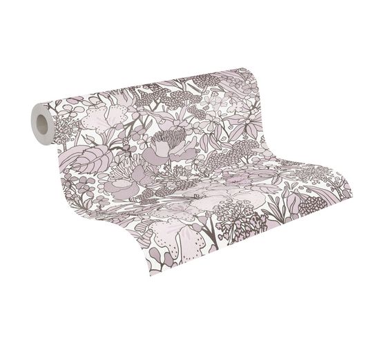 Tapete Vlies Floral Blüten weiß braun creme 37756-5