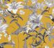 Non-Woven Wallpaper Flowers Birds yellow grey 37701-3 3