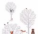 Image Kids Wallpaper Forest Bear Bird white grey 38134-1 1