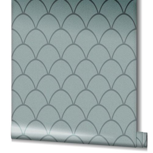 Non-Woven Wallpaper Geometry Glitter blue-grey 32718