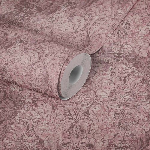 Illustration Non-Woven Wallpaper Classic Baroque pink red 38093-2