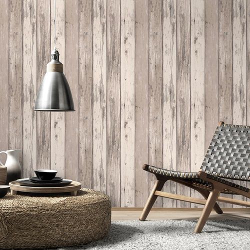 Image Non-Woven Wallpaper Wood Vintage beige cream 10200-11