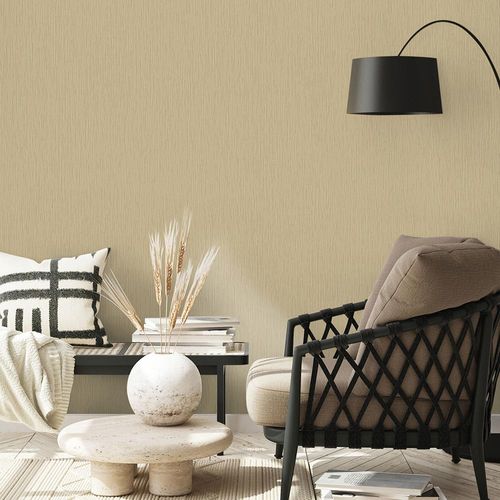 Image Non-Woven Wallpaper Plain Structure light brown 10212-20