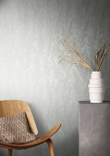 Image Non-Woven Wallpapern Plants white-grey Metallic 85735