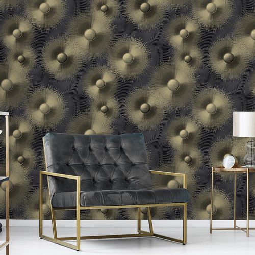 Image Wallpaper ELLE Sun Circles black Metallic 10191-15