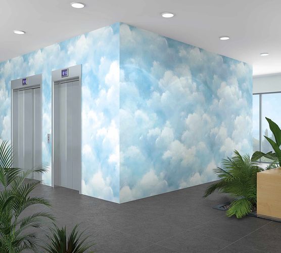 Room Image Photo Wallpaper Clouds Heaven blue white Felicity