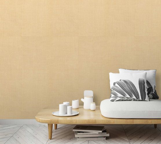 Raumbild Fototapete Textil Kacheln gelb beige Leona Marburg