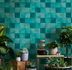 Photo Non-Woven Wallpaper Tiles dark turquoise Marburg 45721 1