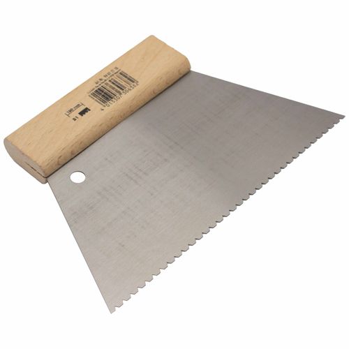 Zahnspachtel Kleberspachtel Edelstahl-Blatt Holzheft B1