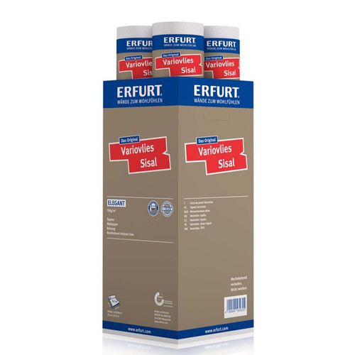 Kartonbild 4 Rollen Erfurt Tapete Glattvlies Sisal Elegant 75 m²