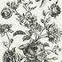 Non-Woven Wallpaper Floral Roses grey-beige black 38700-2 2