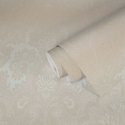 Non-Woven Wallpaper Baroque Design greige silver 38708-2