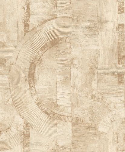 Non-Woven Wallpaper Rasch Circles cream gold 554762