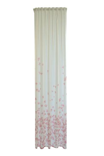 Ready-made scarf Floral white-red transparent Nerima