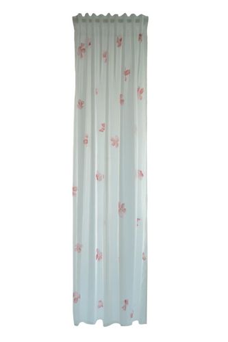 Ready made scarf Floral white-red transparent Minato