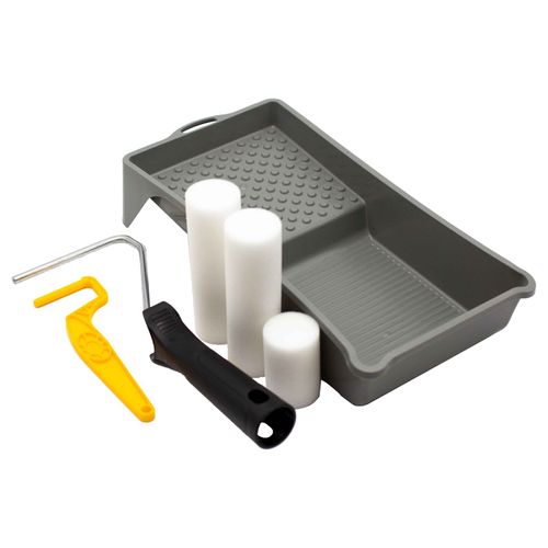 lacquer set 6 pieces with paint tray, handles and paint rollers