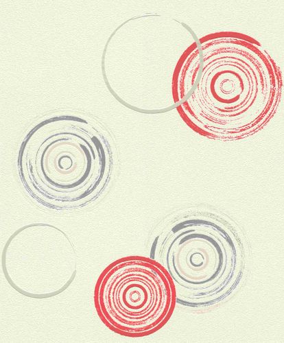 Tapete-Vlies-Rasch-Kreise-Prego-weiss-rot-Glanz-489446-63212086