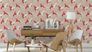 Tapete Wohnzimmer Barbara Home Collection Kranich Beige-Grau Rot 1