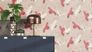 Wallpaper Barbara Home Collection crane beige gray red 3